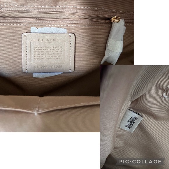 NWT COACH COURT LEATHER BACKPACK WITH STRIPE‎ HEART MOTIF GOLD/CHALK MULTI - Picture 8 of 11